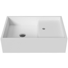 CDesign 620mm Matte White Rectangular Solid Surface Wall Hung Basin